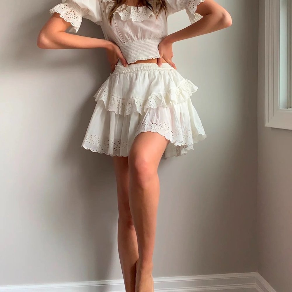 Aritzia Sunday Best Lady Skirt in white